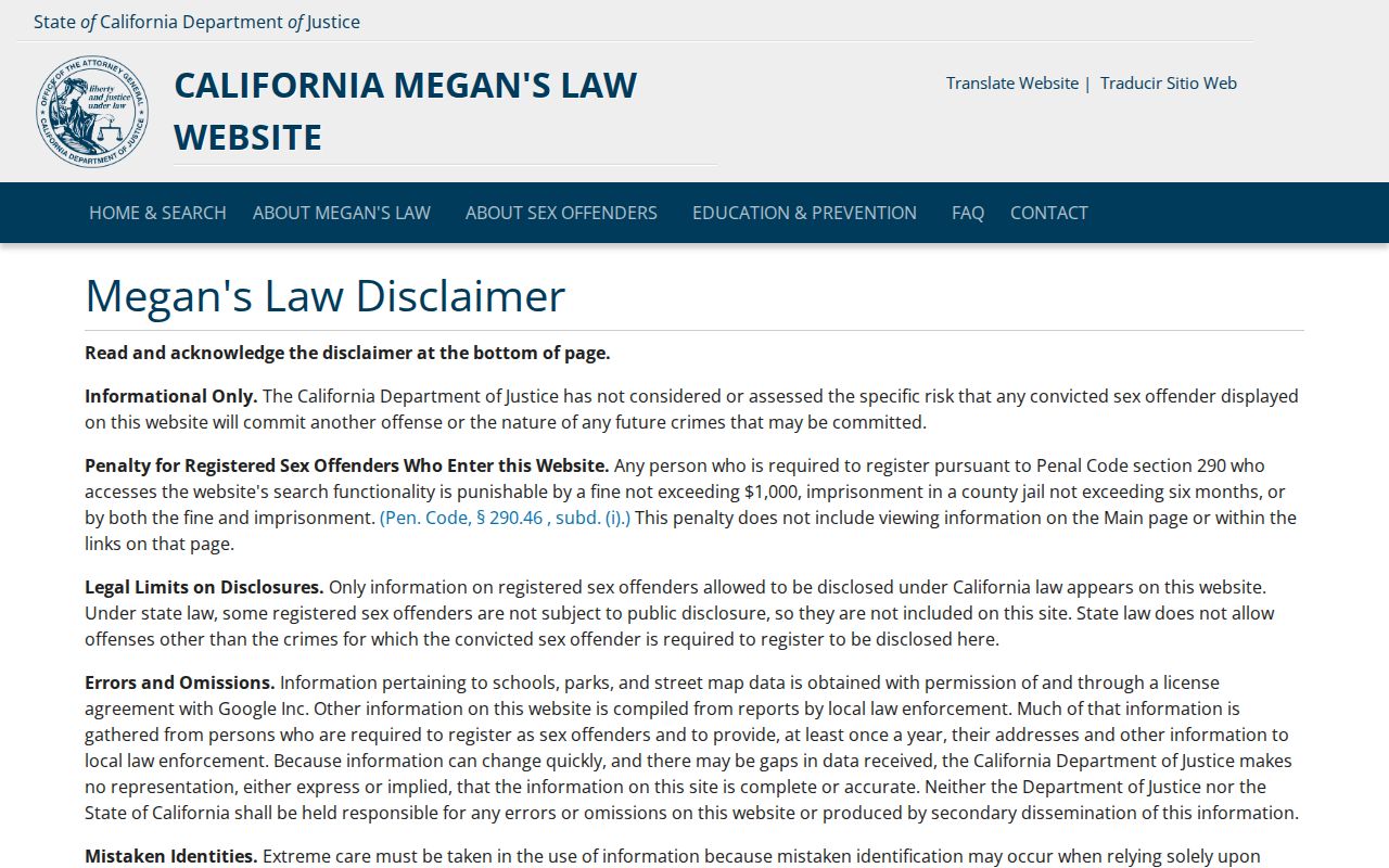 Ceres people search California Megan's Law registry