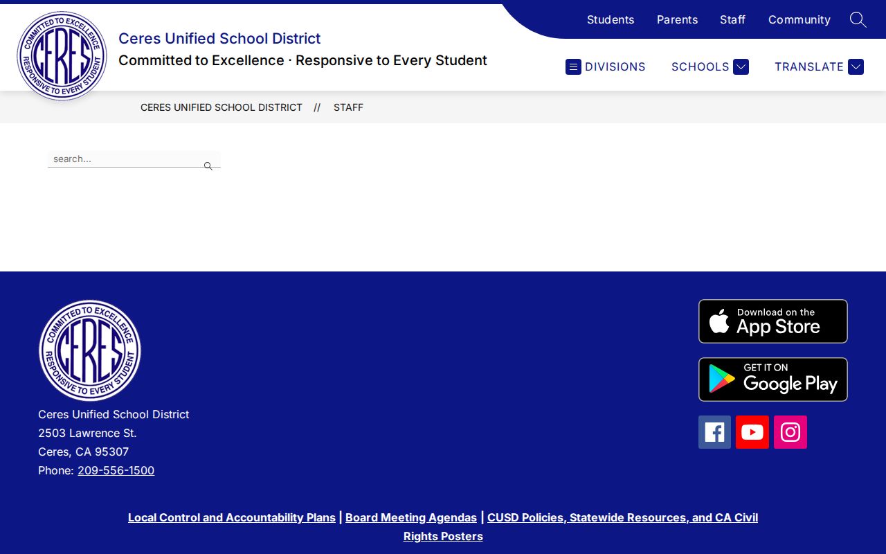 Ceres people directories Ceres Unified staff directory