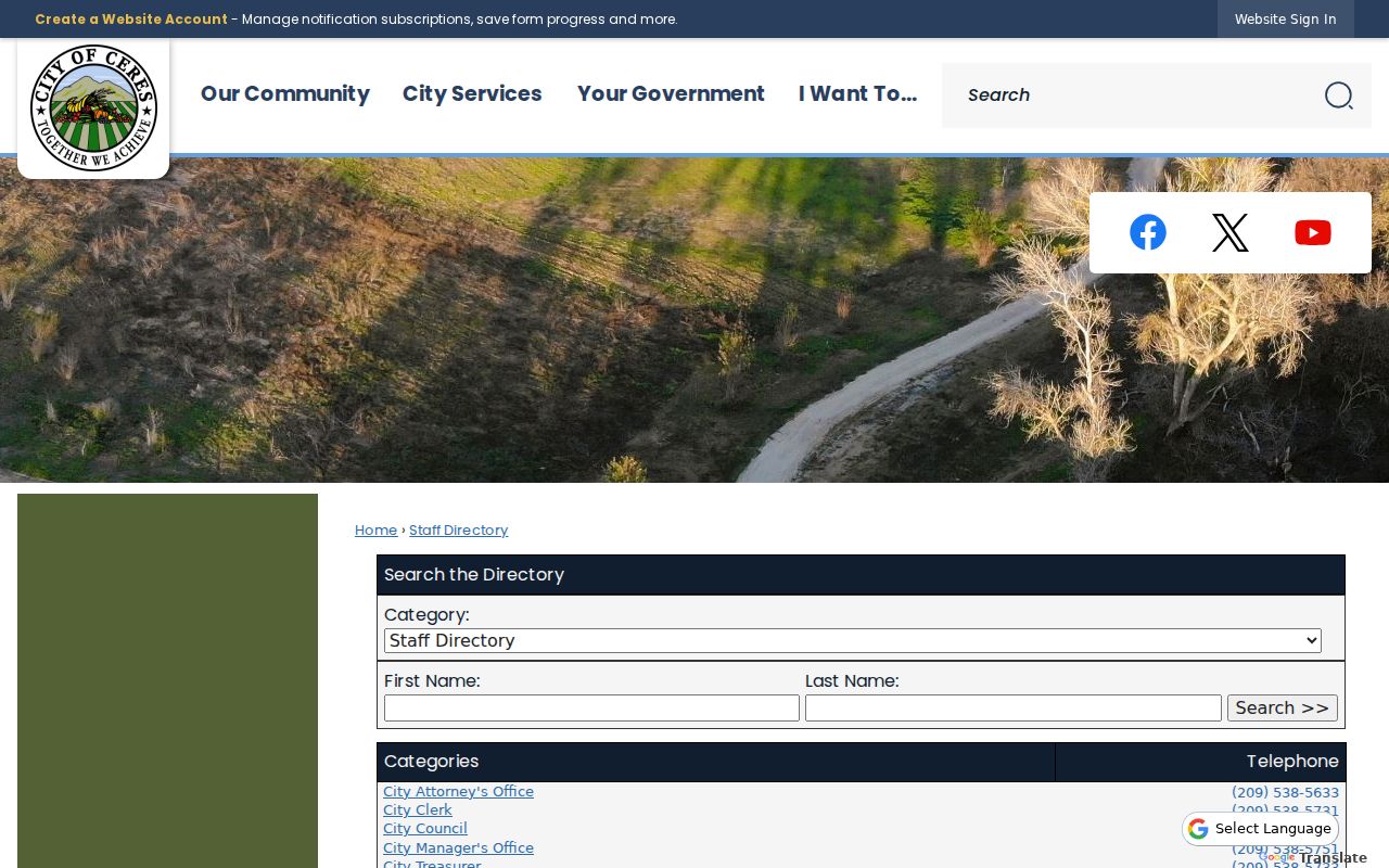 Ceres people directories city staff directory