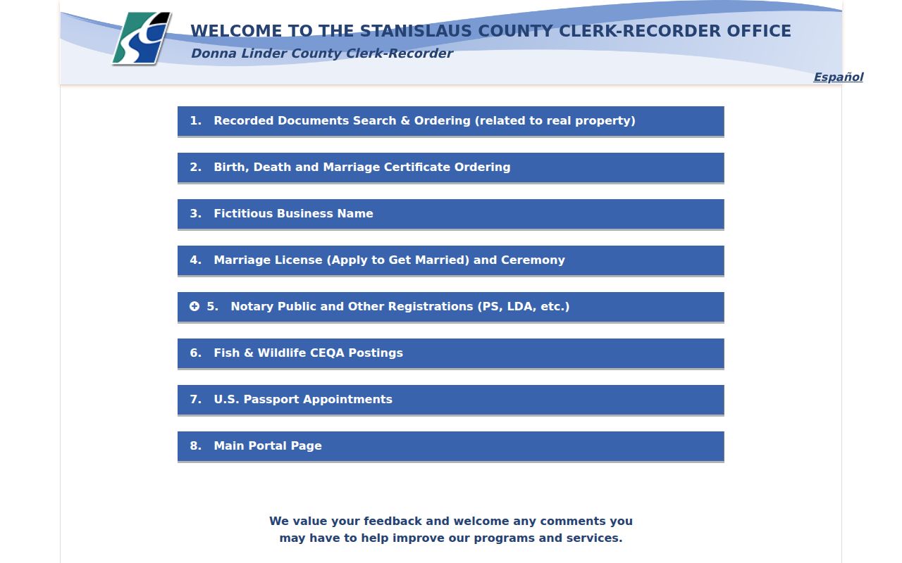 Ceres public records Clerk-Recorder online services