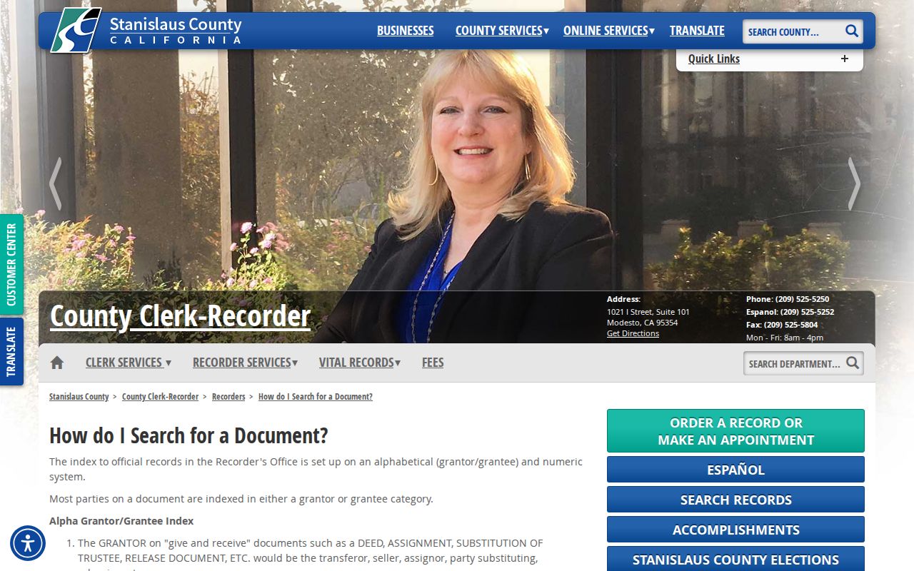 Ceres public records RecorderWorks document search instructions