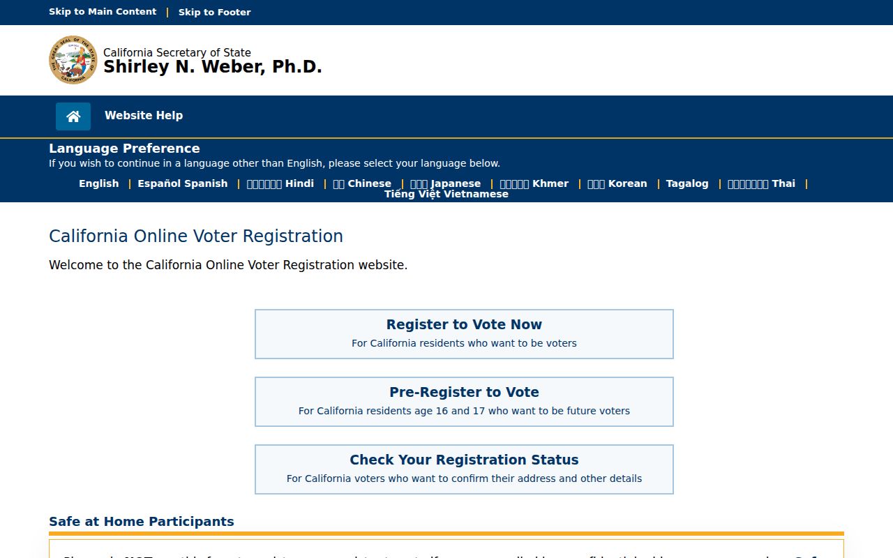 Ceres voter registration records California Online Voter Registration